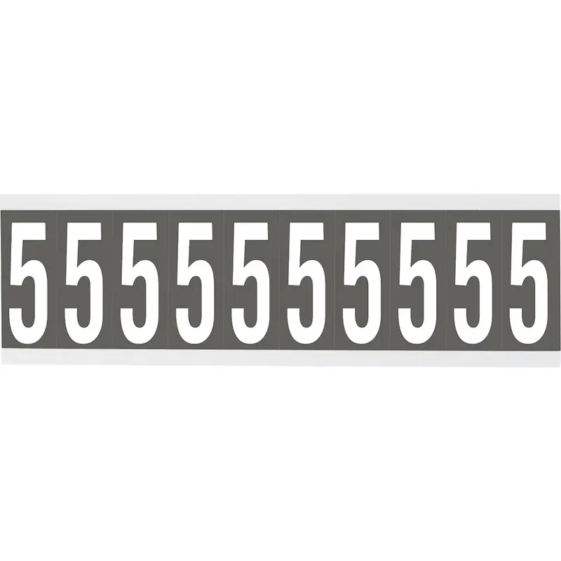 Zahlen oder Buchstaben auf Karte - 22 x 38 mm Weiss/Grau - 5