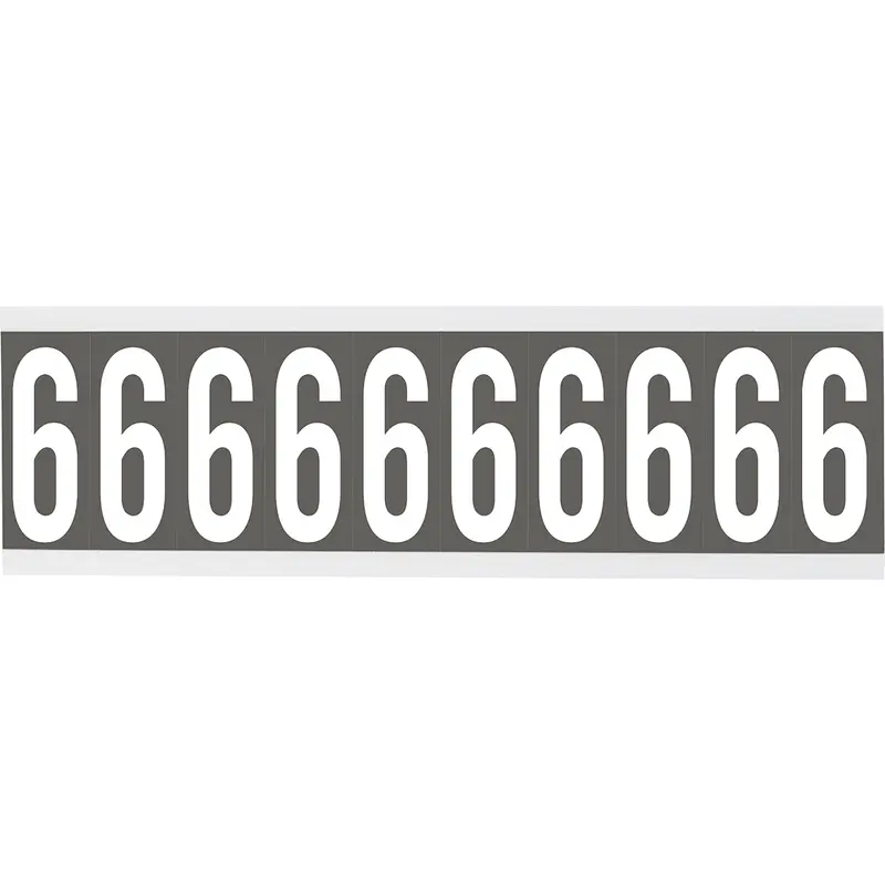 Zahlen oder Buchstaben auf Karte - 22 x 38 mm Weiss/Grau - 6