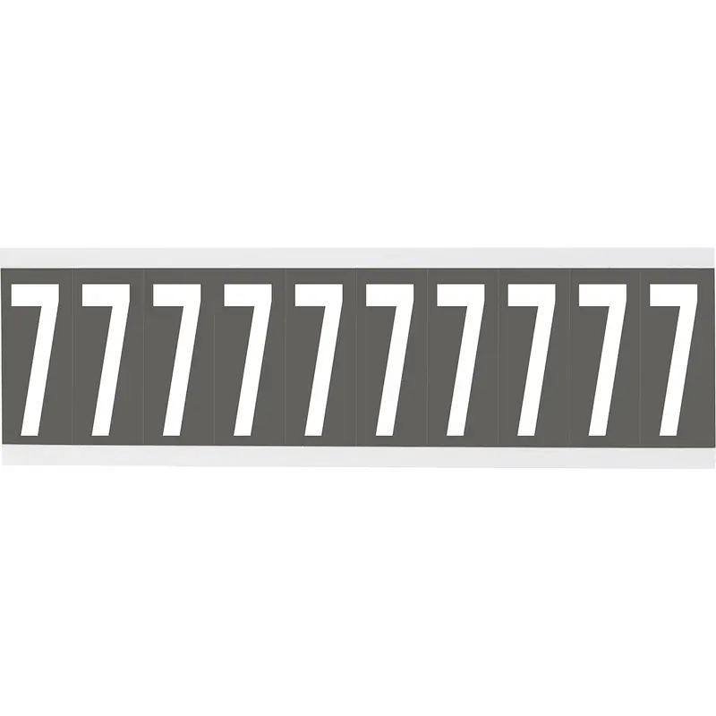 Zahlen oder Buchstaben auf Karte - 22 x 38 mm Weiss/Grau - 7