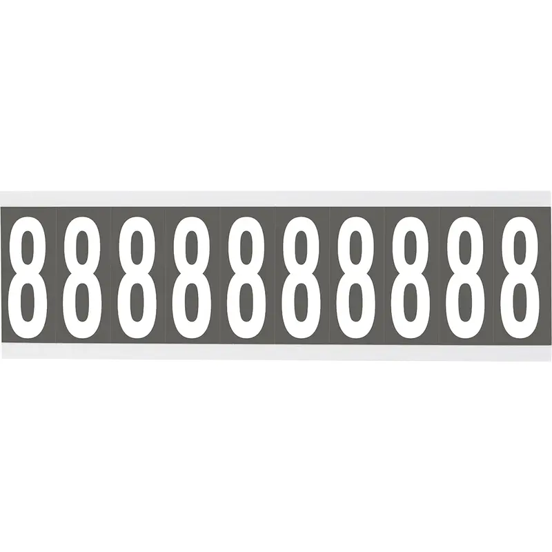 Zahlen oder Buchstaben auf Karte - 22 x 38 mm Weiss/Grau - 8