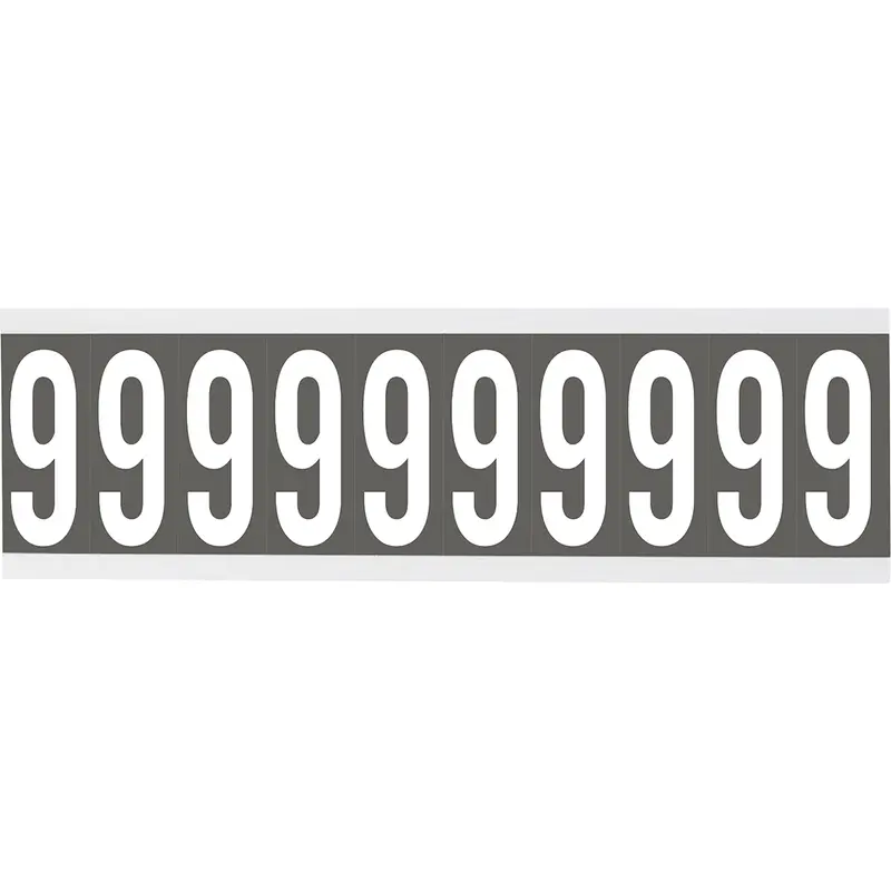 Zahlen oder Buchstaben auf Karte - 22 x 38 mm Weiss/Grau - 9