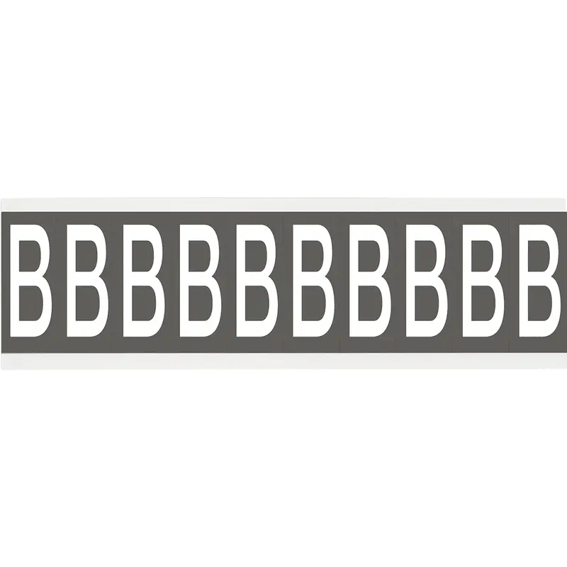 Zahlen oder Buchstaben auf Karte - 22 x 38 mm Weiss/Grau - B