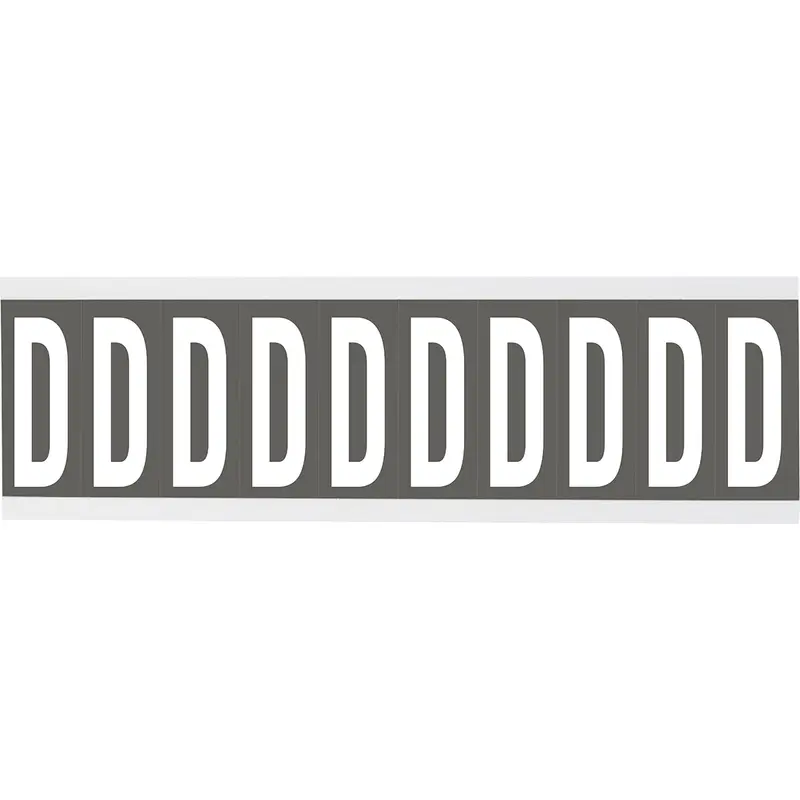 Zahlen oder Buchstaben auf Karte - 22 x 38 mm Weiss/Grau - D