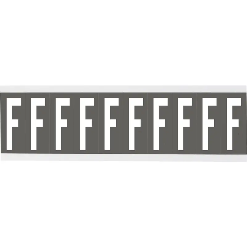 Zahlen oder Buchstaben auf Karte - 22 x 38 mm Weiss/Grau - F