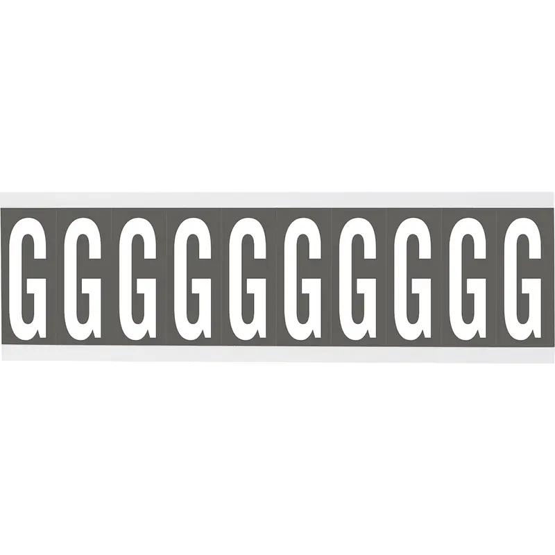 Zahlen oder Buchstaben auf Karte - 22 x 38 mm Weiss/Grau - G