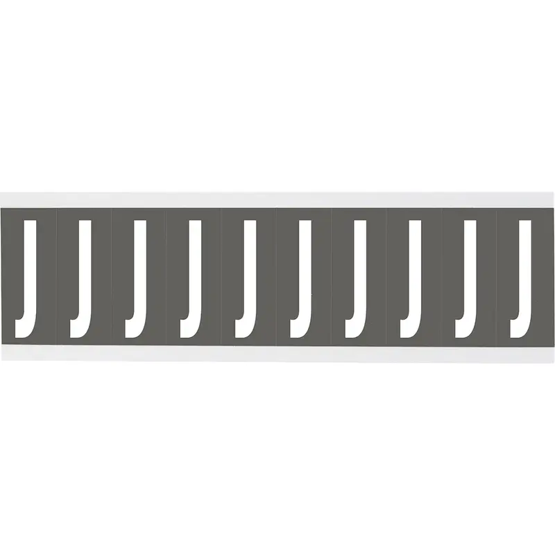 Zahlen oder Buchstaben auf Karte - 22 x 38 mm Weiss/Grau - J