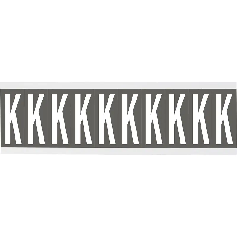 Zahlen oder Buchstaben auf Karte - 22 x 38 mm Weiss/Grau - K