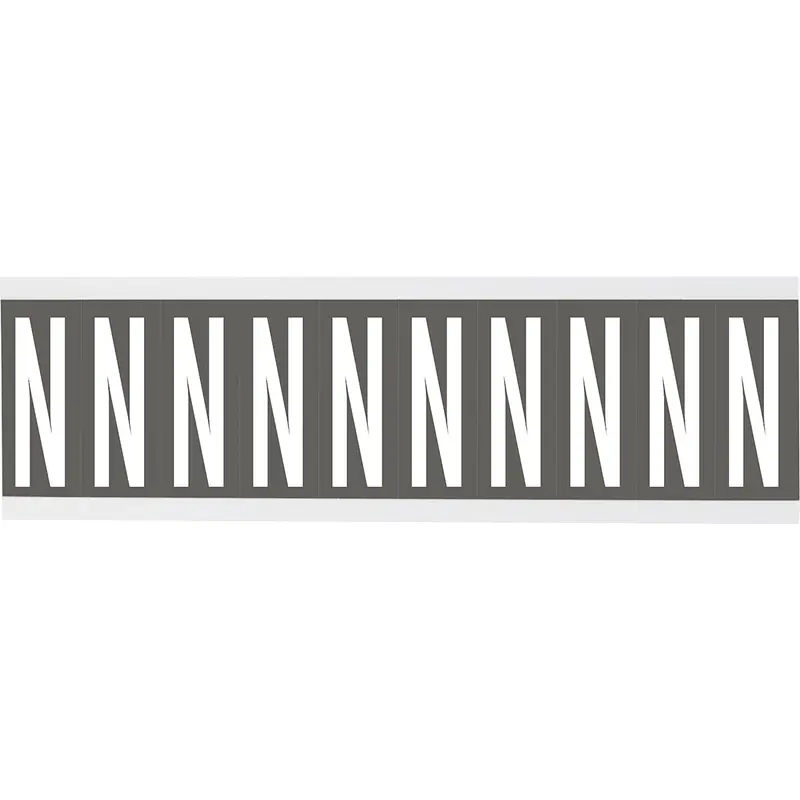 Zahlen oder Buchstaben auf Karte - 22 x 38 mm Weiss/Grau - N