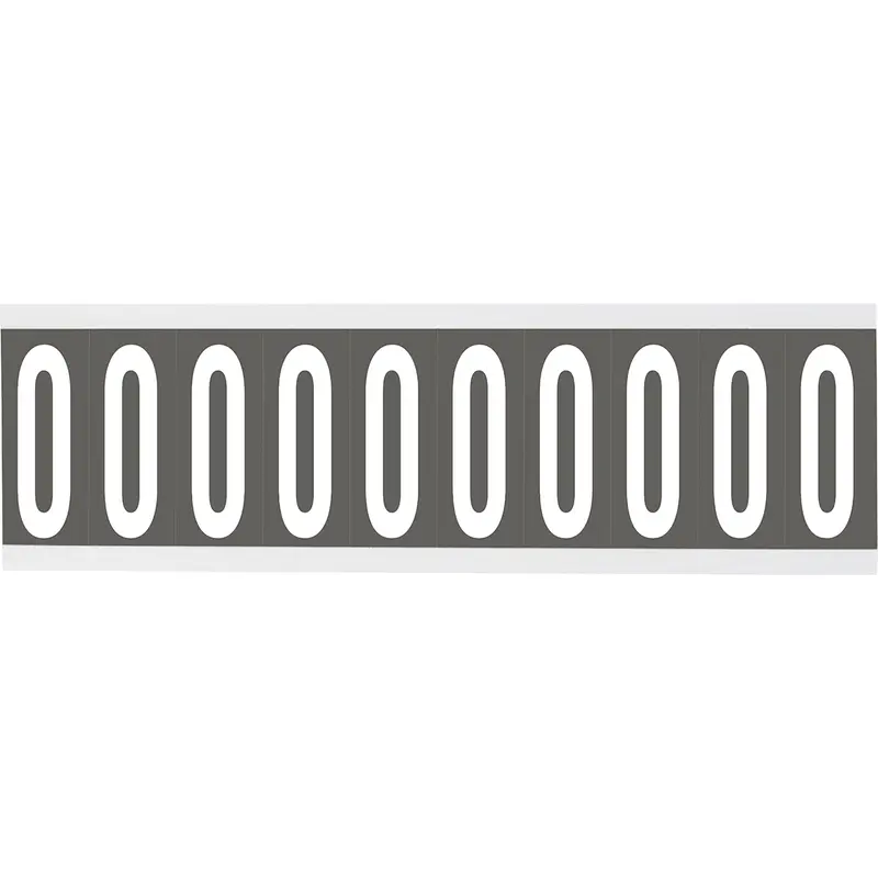 Zahlen oder Buchstaben auf Karte - 22 x 38 mm Weiss/Grau - O