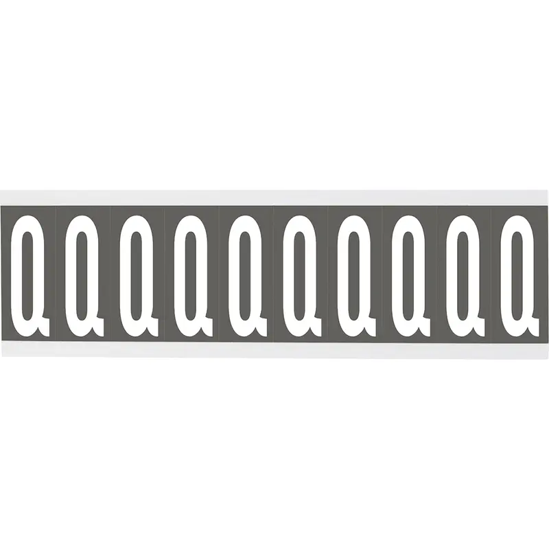Zahlen oder Buchstaben auf Karte - 22 x 38 mm Weiss/Grau - Q