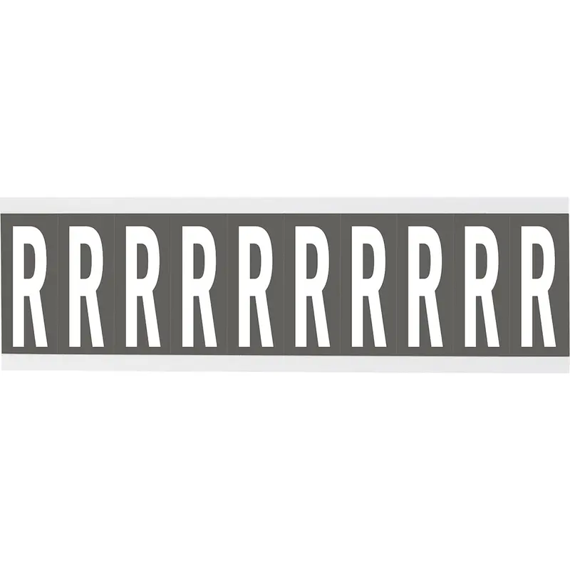 Zahlen oder Buchstaben auf Karte - 22 x 38 mm Weiss/Grau - R