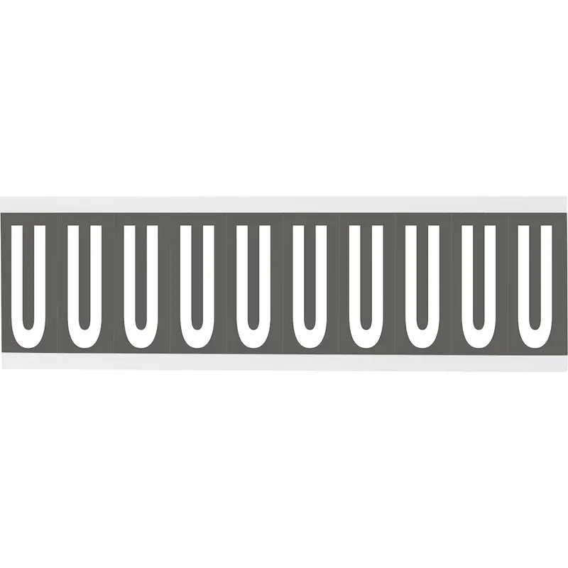 Zahlen oder Buchstaben auf Karte - 22 x 38 mm Weiss/Grau - U