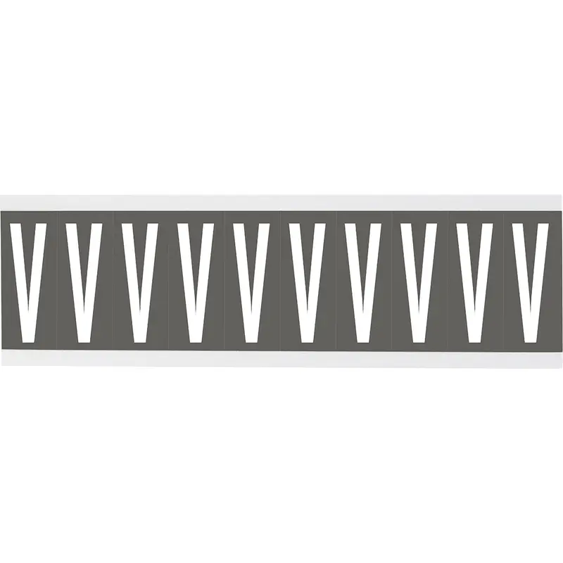 Zahlen oder Buchstaben auf Karte - 22 x 38 mm Weiss/Grau - V