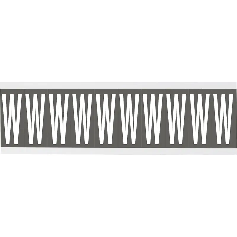 Zahlen oder Buchstaben auf Karte - 22 x 38 mm Weiss/Grau - W