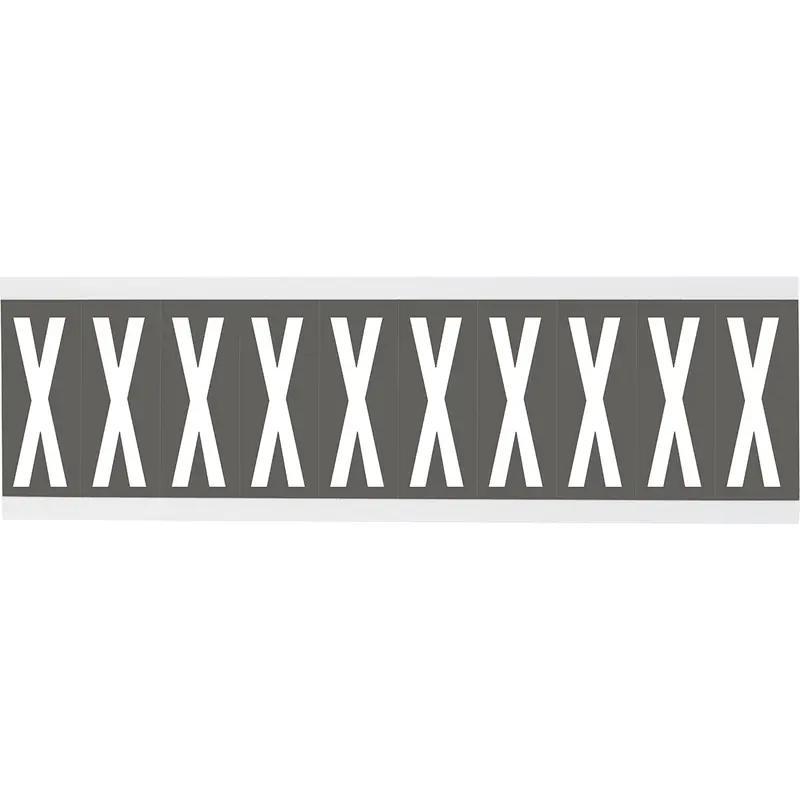 Zahlen oder Buchstaben auf Karte - 22 x 38 mm Weiss/Grau - X