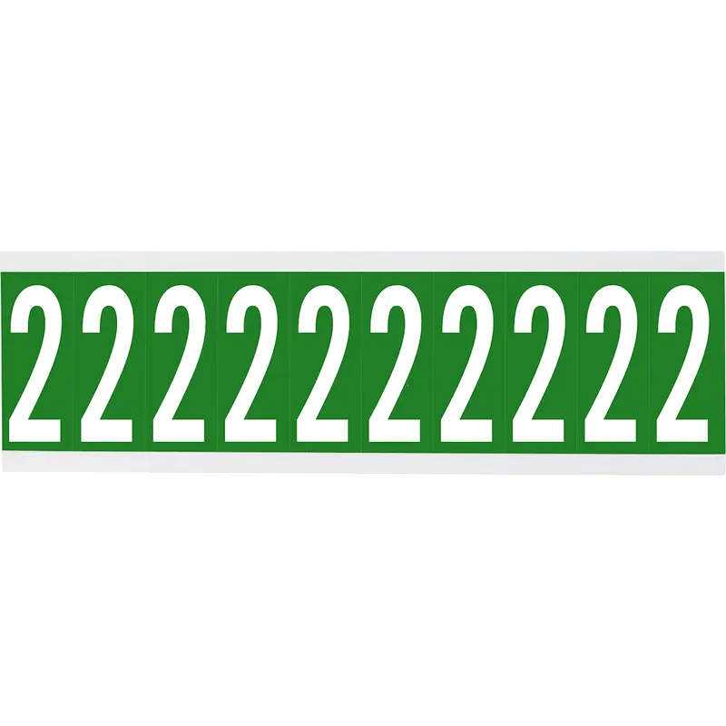 Zahlen oder Buchstaben auf Karte - 22 x 38 mm Weiss/Grün - 2