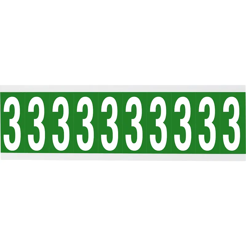 Zahlen oder Buchstaben auf Karte - 22 x 38 mm Weiss/Grün - 3