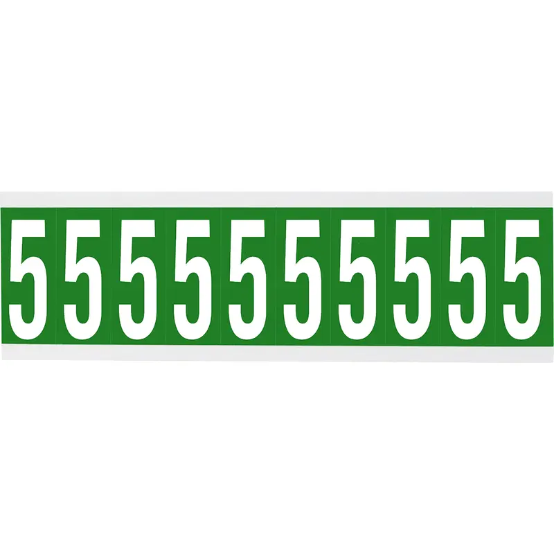 Zahlen oder Buchstaben auf Karte - 22 x 38 mm Weiss/Grün - 5