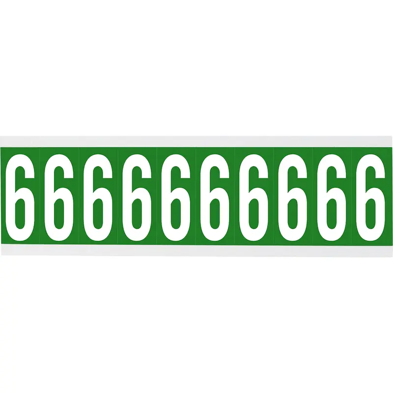 Zahlen oder Buchstaben auf Karte - 22 x 38 mm Weiss/Grün - 6
