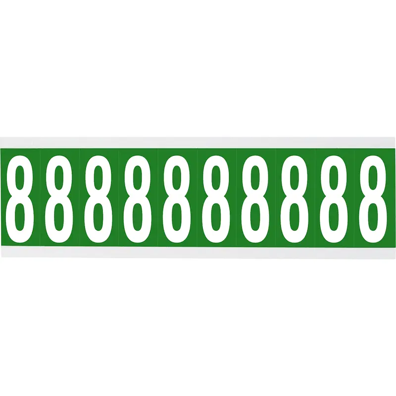 Zahlen oder Buchstaben auf Karte - 22 x 38 mm Weiss/Grün - 8