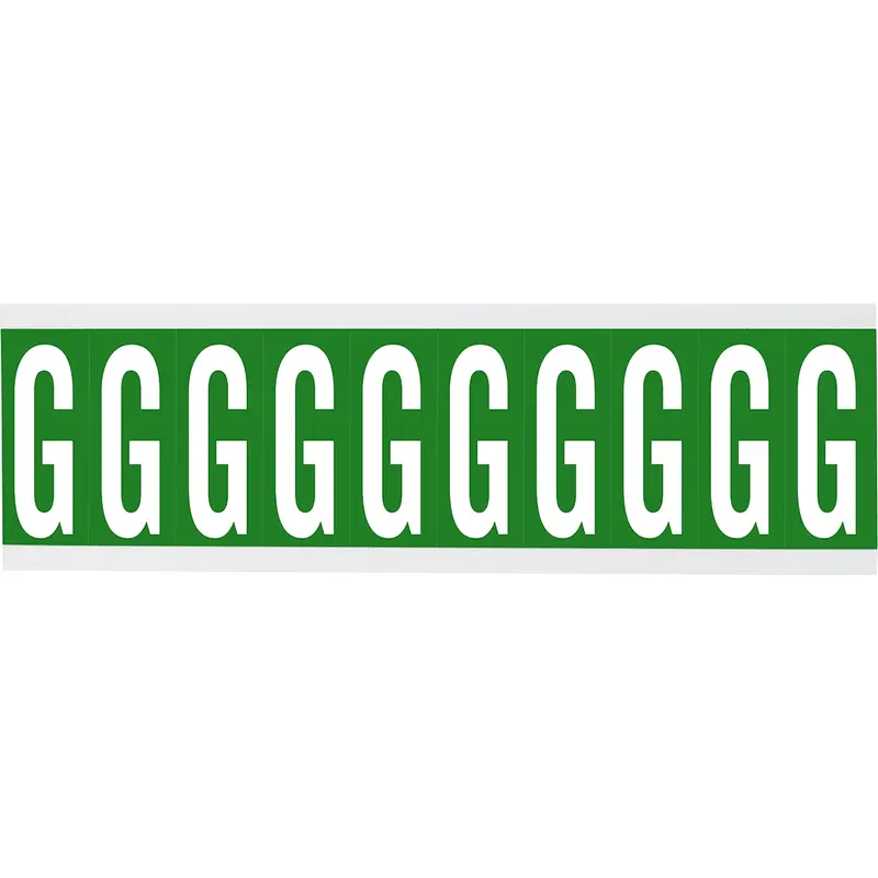 Zahlen oder Buchstaben auf Karte - 22 x 38 mm Weiss/Grün - G