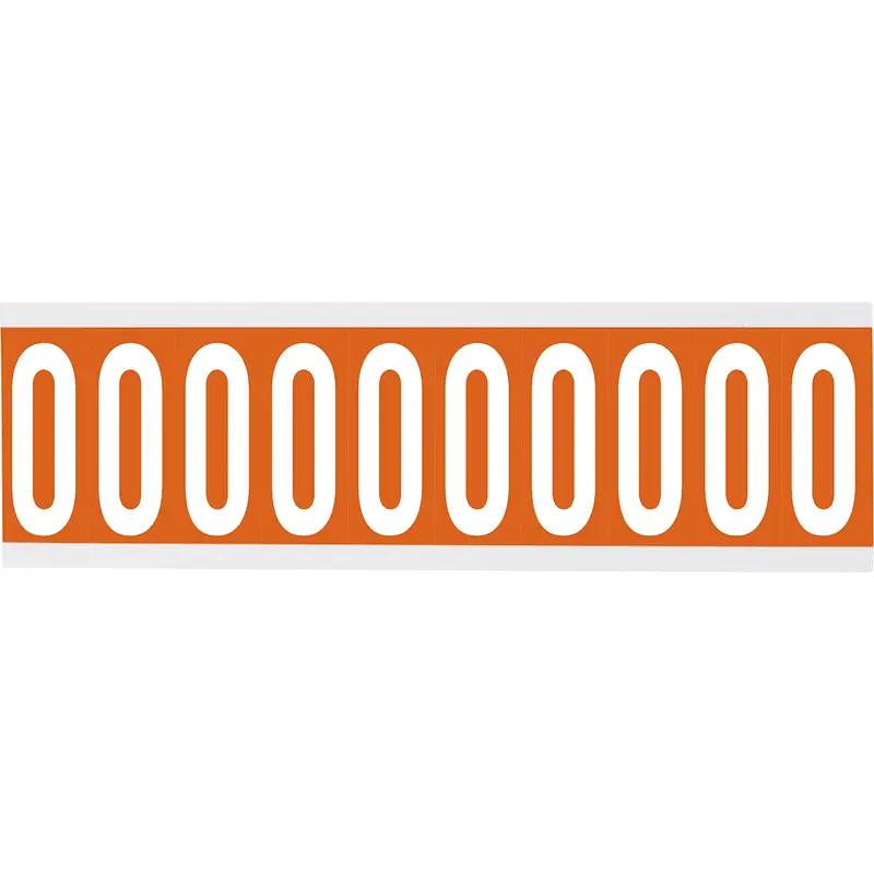 Zahlen oder Buchstaben auf Karte - 22 x 38 mm Weiss/Orange - 0