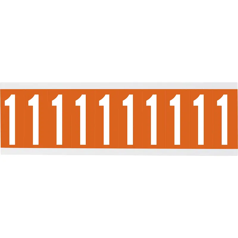 Zahlen oder Buchstaben auf Karte - 22 x 38 mm Weiss/Orange - 1