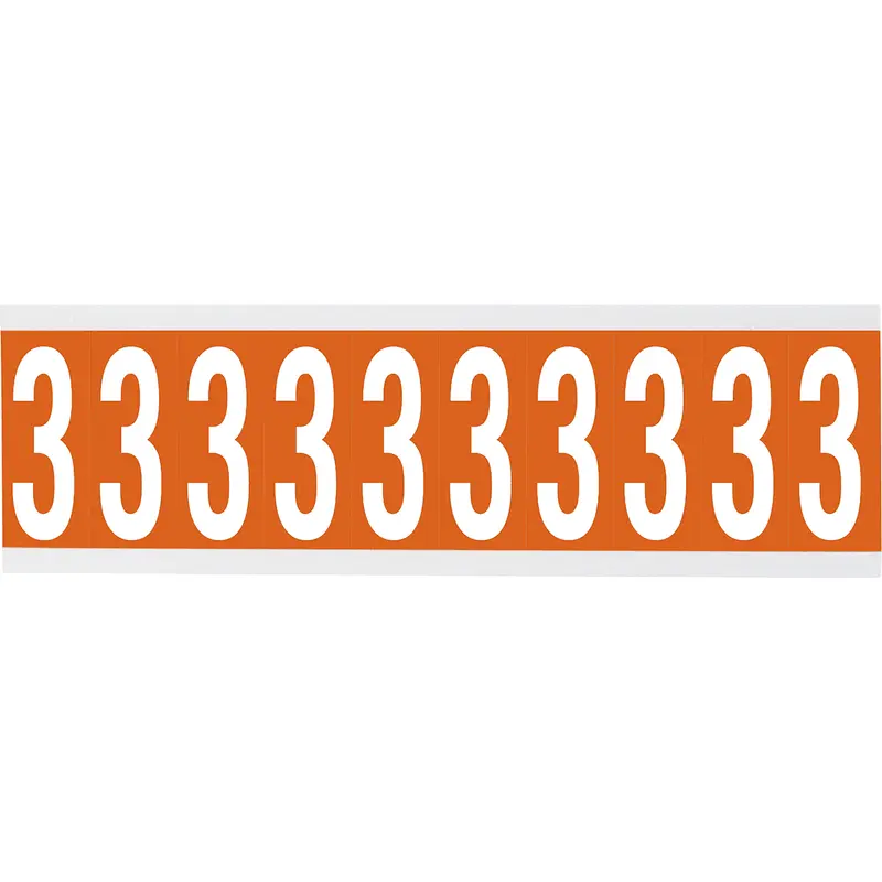 Zahlen oder Buchstaben auf Karte - 22 x 38 mm Weiss/Orange - 3