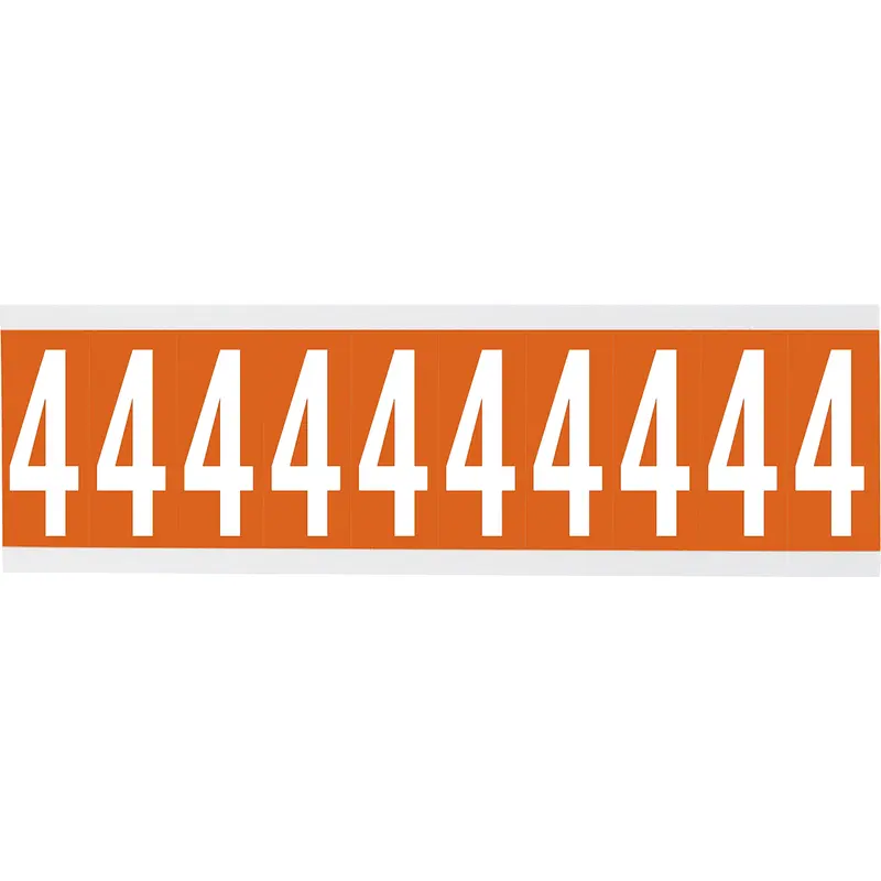 Zahlen oder Buchstaben auf Karte - 22 x 38 mm Weiss/Orange - 4
