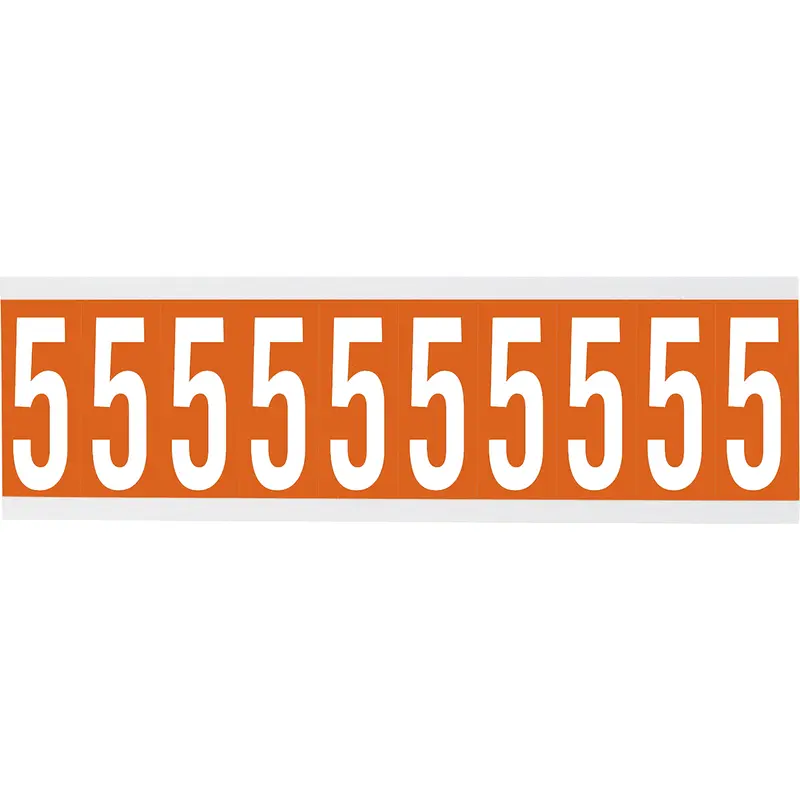 Zahlen oder Buchstaben auf Karte - 22 x 38 mm Weiss/Orange - 5