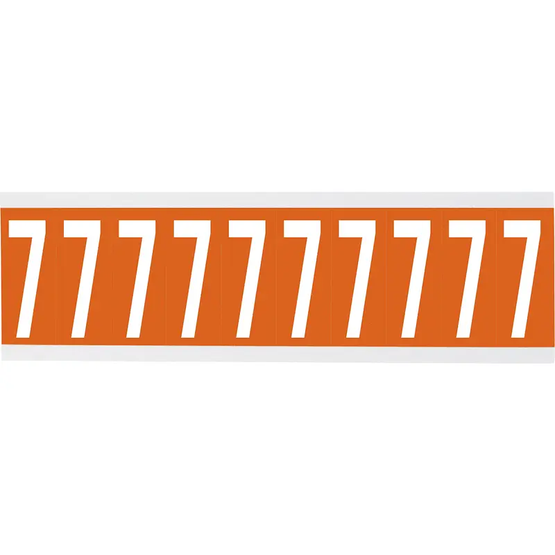 Zahlen oder Buchstaben auf Karte - 22 x 38 mm Weiss/Orange - 7