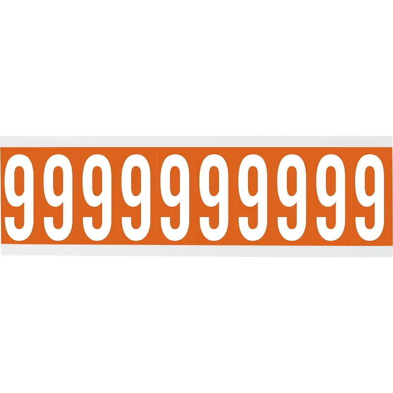 Zahlen oder Buchstaben auf Karte - 22 x 38 mm Weiss/Orange - 9