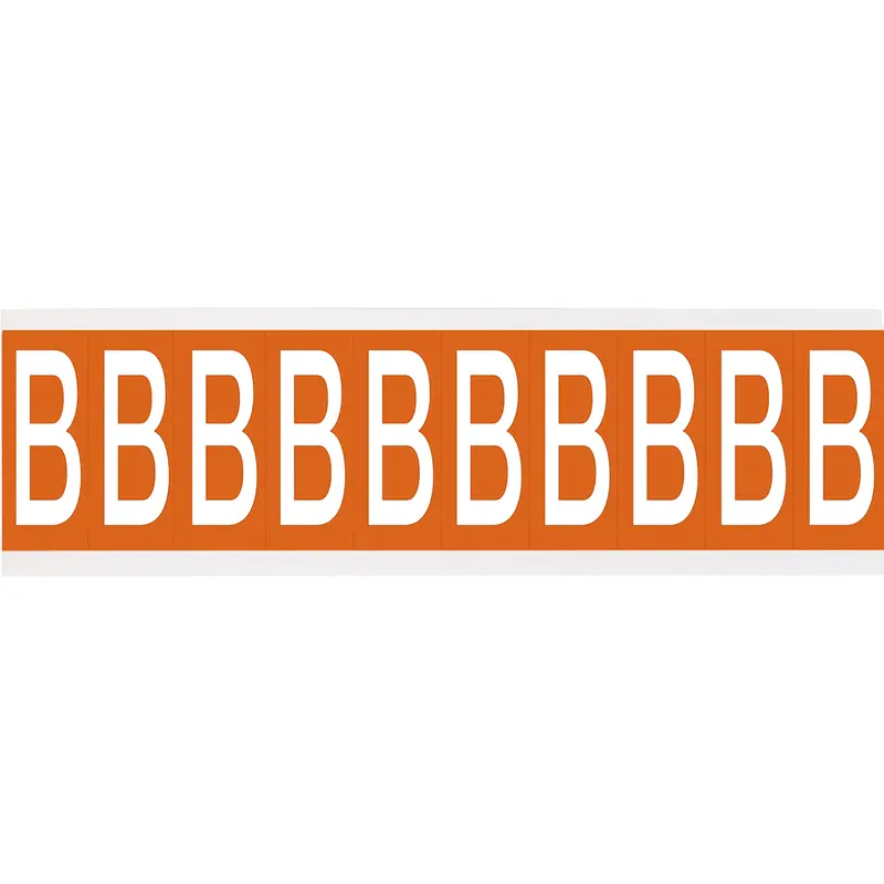 Zahlen oder Buchstaben auf Karte - 22 x 38 mm Weiss/Orange - B