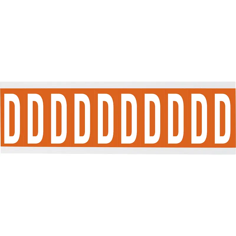 Zahlen oder Buchstaben auf Karte - 22 x 38 mm Weiss/Orange - D