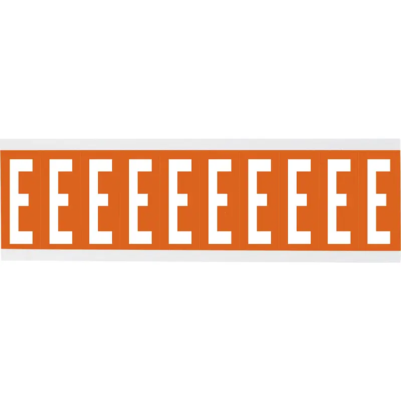 Zahlen oder Buchstaben auf Karte - 22 x 38 mm Weiss/Orange - E