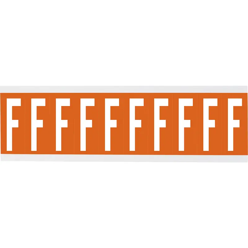 Zahlen oder Buchstaben auf Karte - 22 x 38 mm Weiss/Orange - F