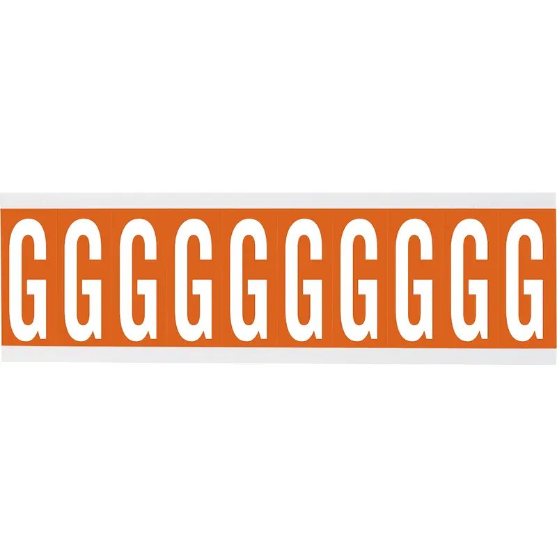 Zahlen oder Buchstaben auf Karte - 22 x 38 mm Weiss/Orange - G
