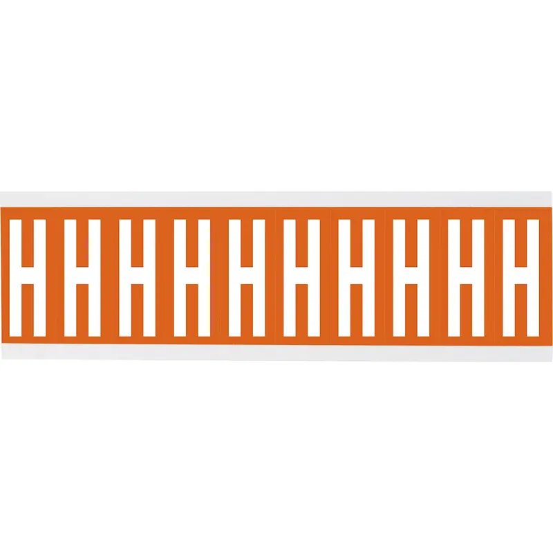 Zahlen oder Buchstaben auf Karte - 22 x 38 mm Weiss/Orange - H