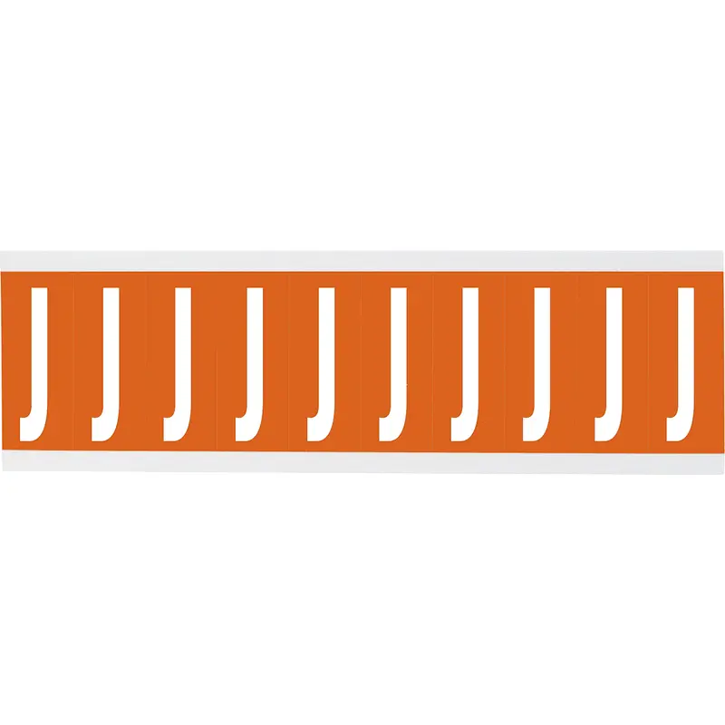 Zahlen oder Buchstaben auf Karte - 22 x 38 mm Weiss/Orange - J