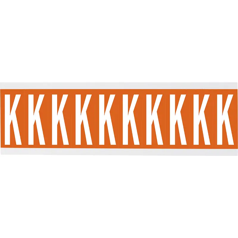 Zahlen oder Buchstaben auf Karte - 22 x 38 mm Weiss/Orange - K