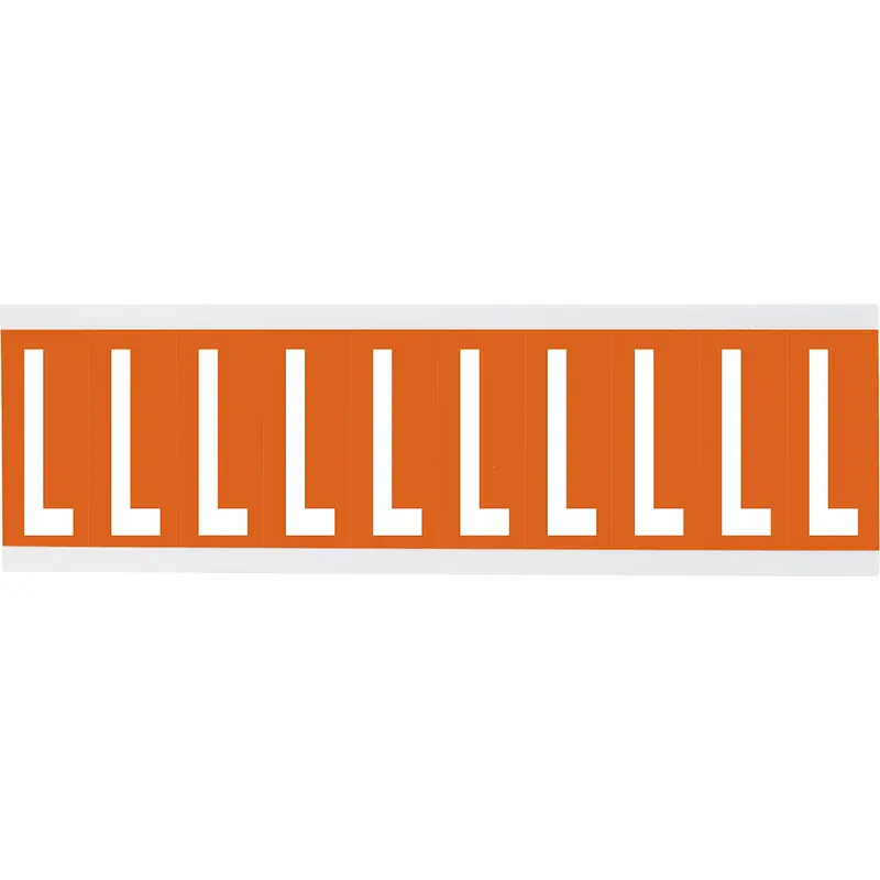 Zahlen oder Buchstaben auf Karte - 22 x 38 mm Weiss/Orange - L