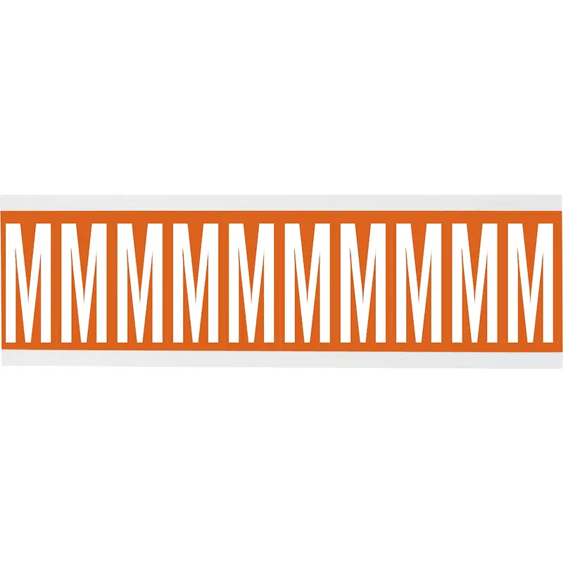 Zahlen oder Buchstaben auf Karte - 22 x 38 mm Weiss/Orange - M