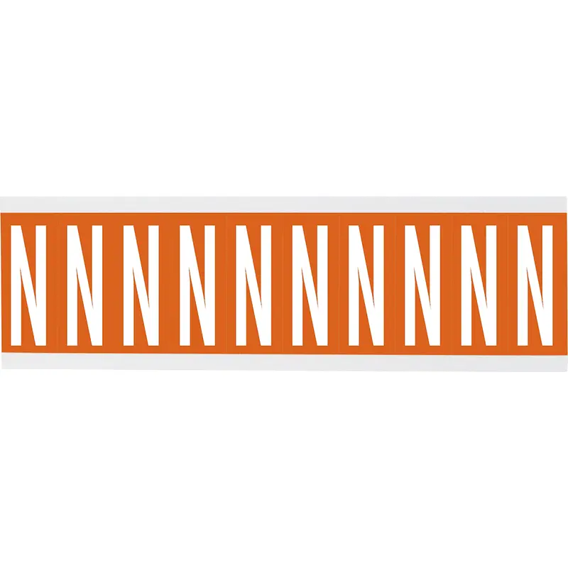 Zahlen oder Buchstaben auf Karte - 22 x 38 mm Weiss/Orange - N