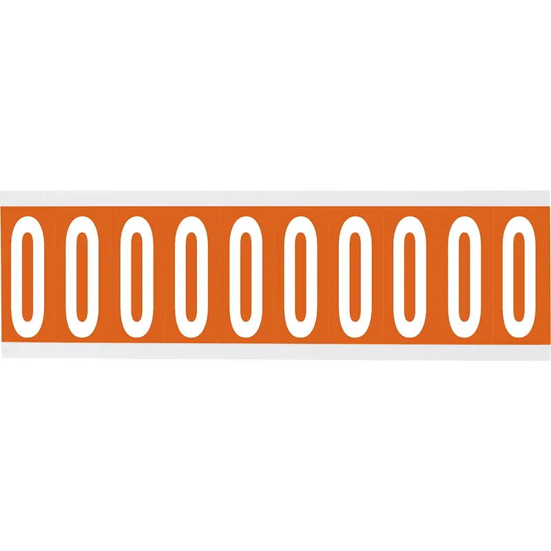 Zahlen oder Buchstaben auf Karte - 22 x 38 mm Weiss/Orange - O