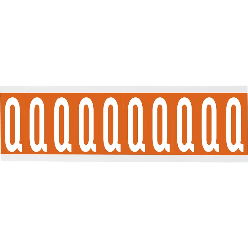 Zahlen oder Buchstaben auf Karte - 22 x 38 mm Weiss/Orange - Q