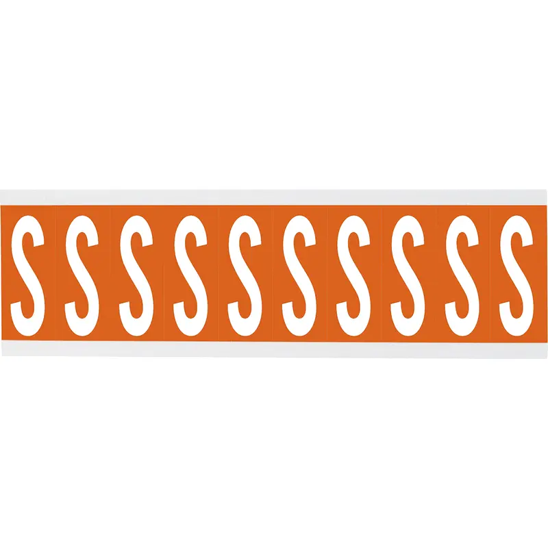 Zahlen oder Buchstaben auf Karte - 22 x 38 mm Weiss/Orange - S