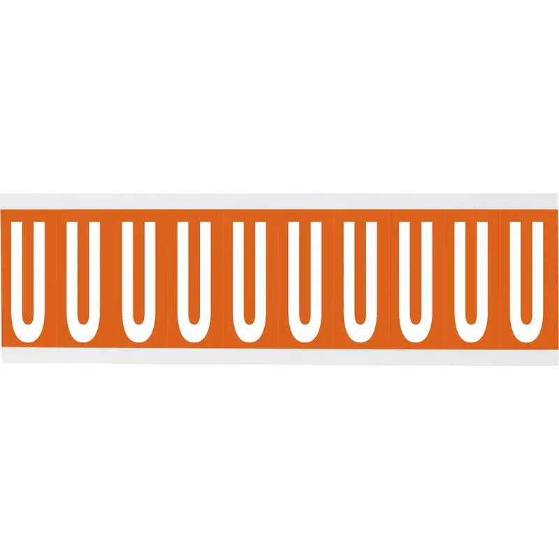 Zahlen oder Buchstaben auf Karte - 22 x 38 mm Weiss/Orange - U