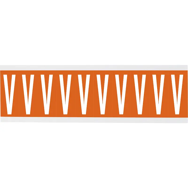 Zahlen oder Buchstaben auf Karte - 22 x 38 mm Weiss/Orange - V