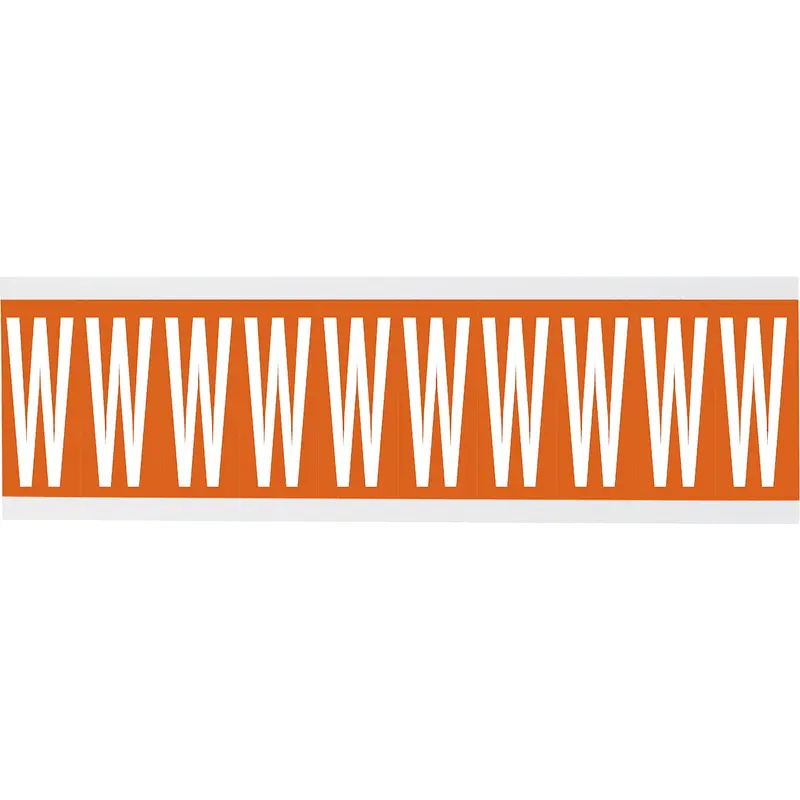 Zahlen oder Buchstaben auf Karte - 22 x 38 mm Weiss/Orange - W