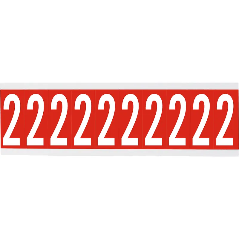 Zahlen oder Buchstaben auf Karte - 22 x 38 mm Weiss/Rot - 2
